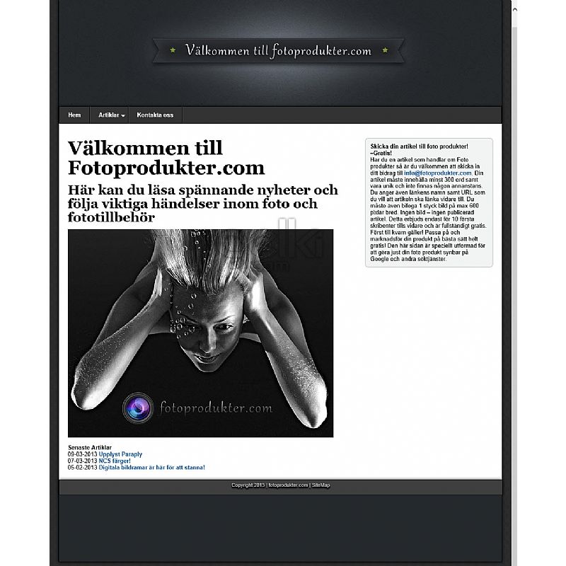 Foto produkter & fotoartiklar hemsida