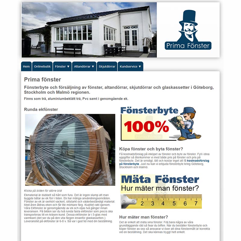 Prima fönster hemsida