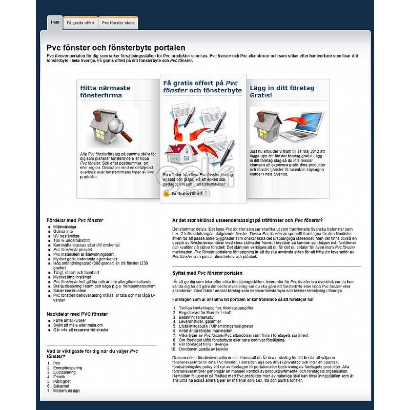pvc fönster och fönsterbyte hemsida